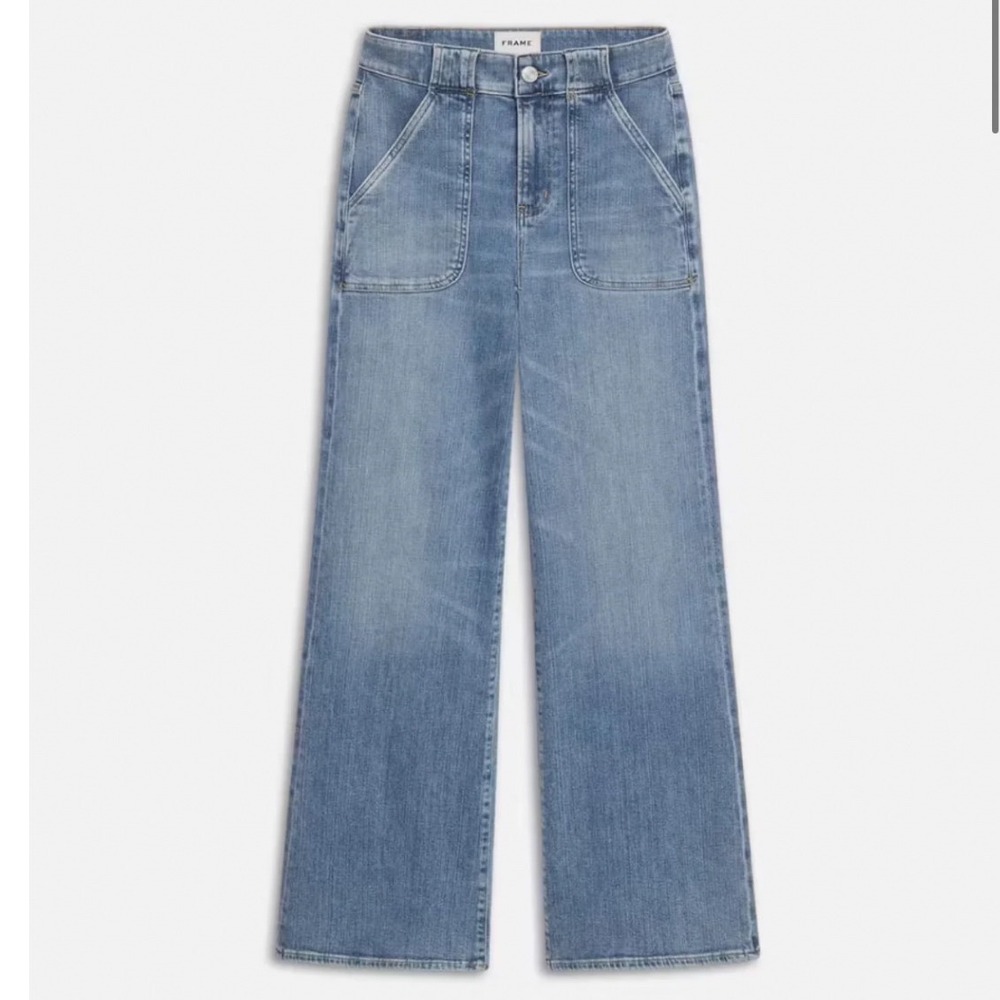 Frame Denim Midwash Wide-Leg Flare Jeans